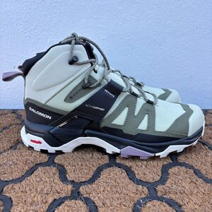 Salomon X Ultra 4 Mid Gore-Tex Women’s Athletic Hiking Boots Green Size 8 NWT
